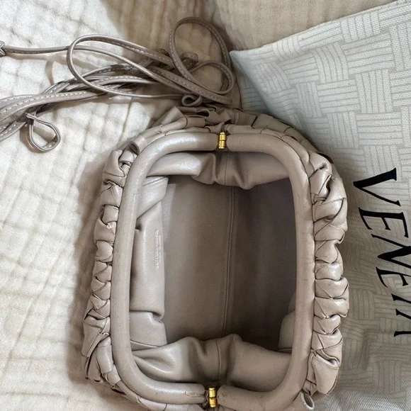 Taupe Woven Leather Clutch - Picture 6 of 14